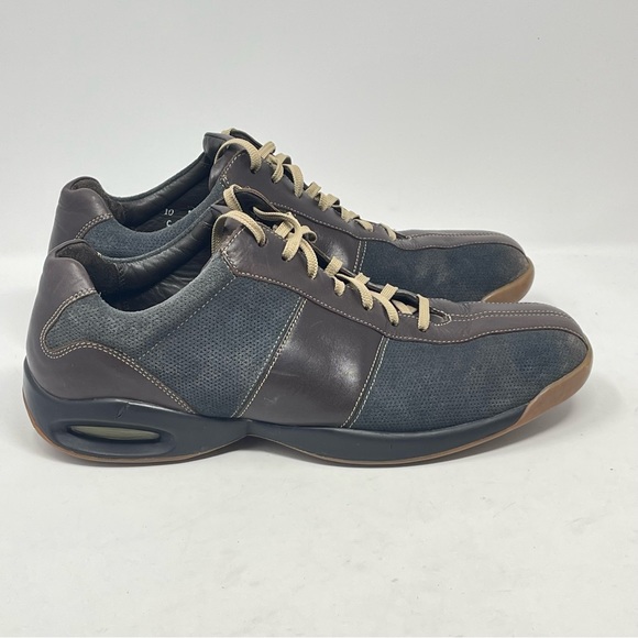 Cole Haan Shoes Mens 10 Gray Brown Leather Bicycle Toe Air Soles Oxford Sneaker - Picture 3 of 16